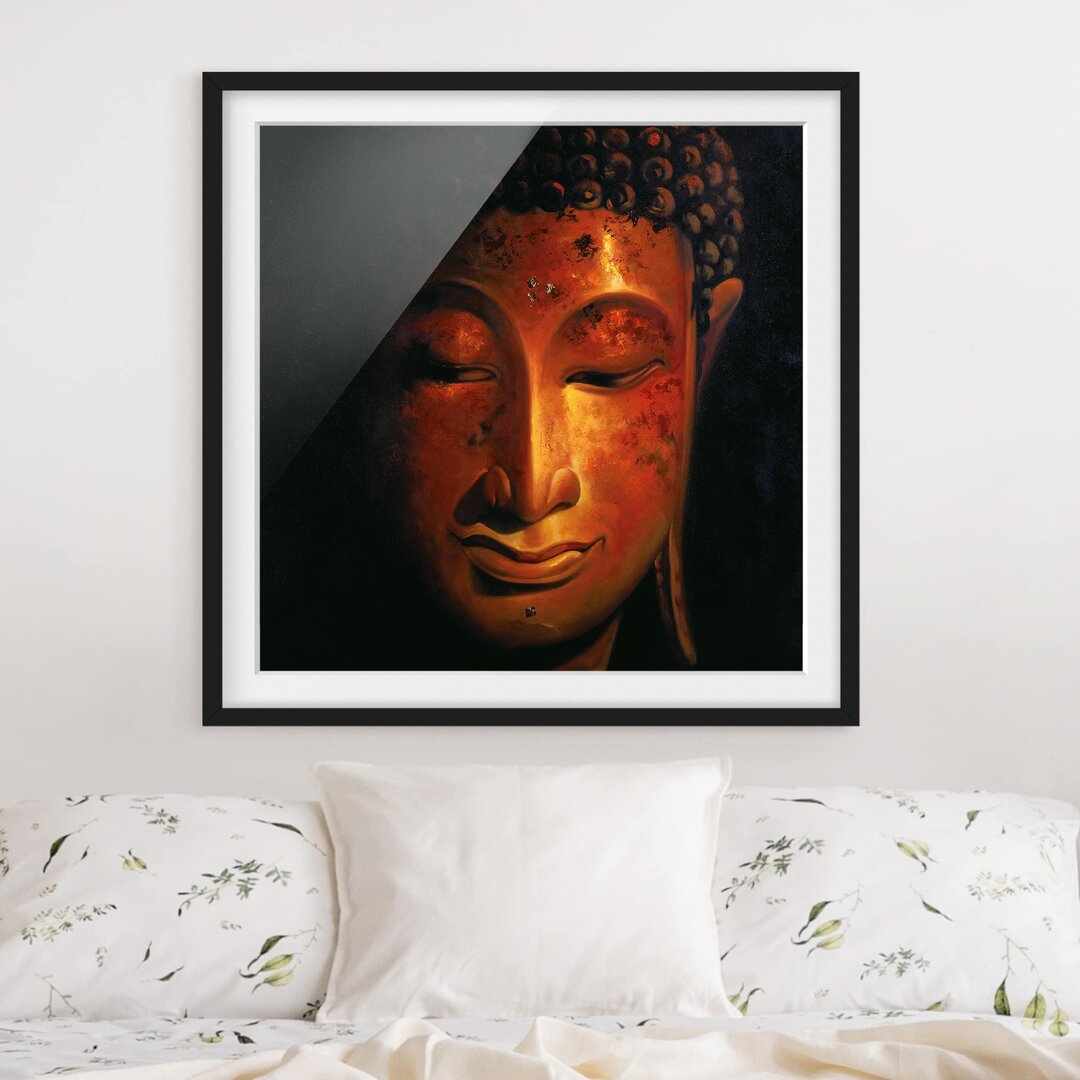 Gerahmtes Papierbild Madras Buddha