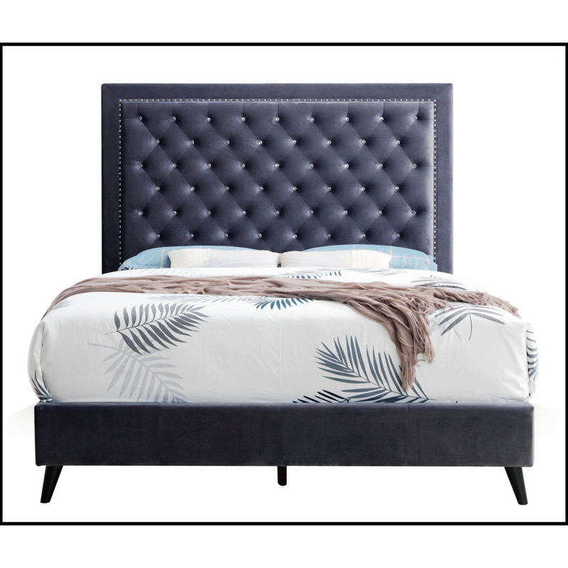 Bed, Gray, Queen