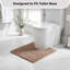 Tapis de salle de bain en moelleux moelleux en U avec envers antidérapant et tapis de salle de bain absorbant 20 po x 20 po Better Beige-128802858