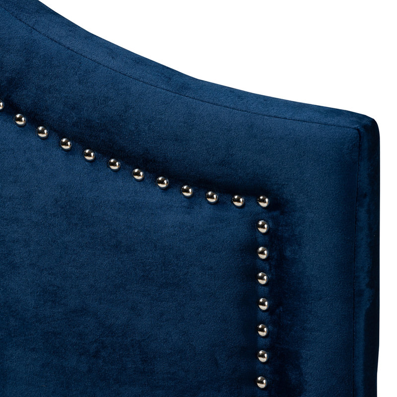 Tête de lit tapissier Leto, Bleu marine, Grand