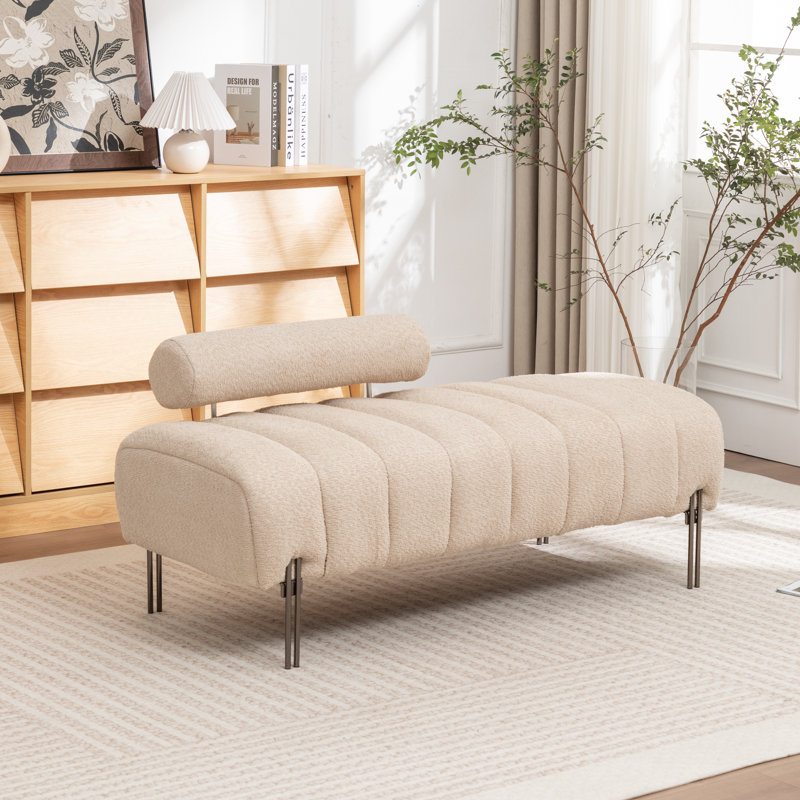 Banc de rembourrage de 52 po Ashyiah, Beige chaud