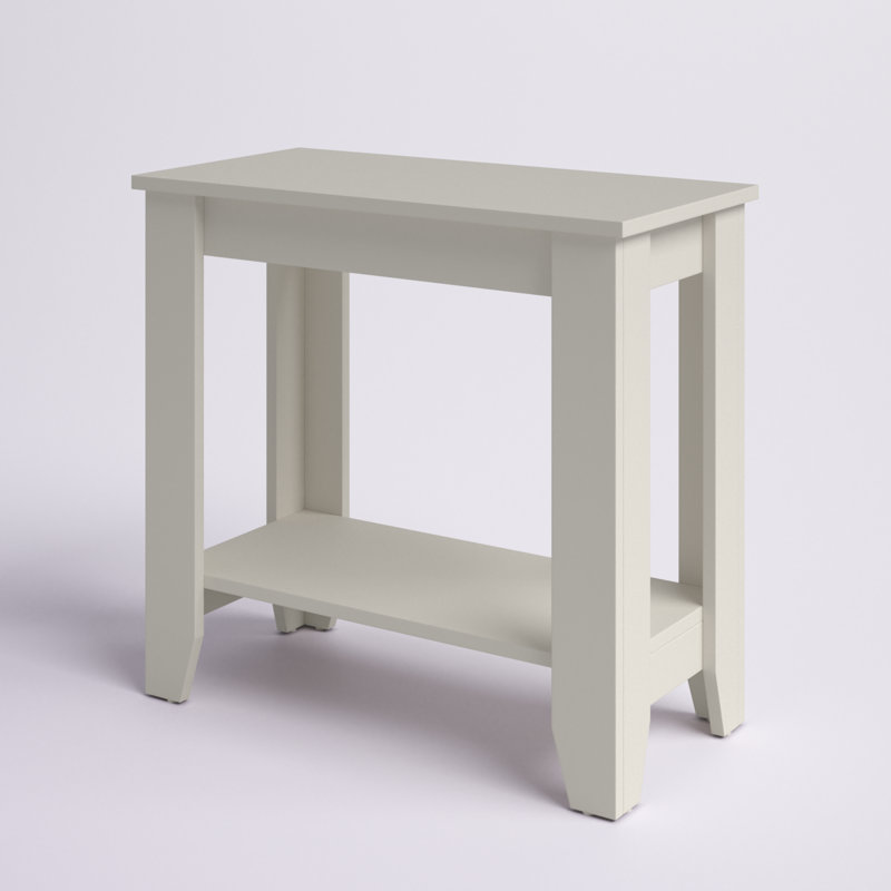 Weddel Basilico End Table with Storage, Ivory