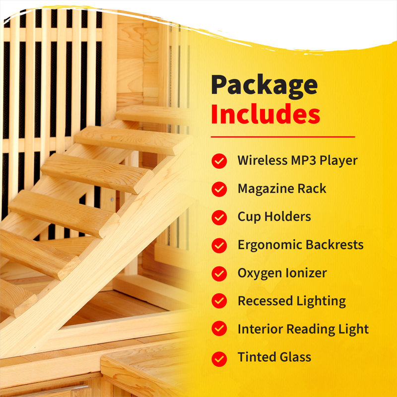 Heatwave 3-4 Person Cedar Elite Infrared Sauna with 9 Carbon Heaters