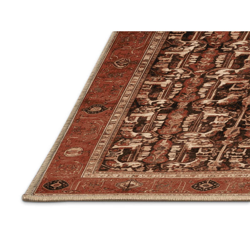 Machine Washable Persian Brown Area Rug, Rectangle 2' x 3'