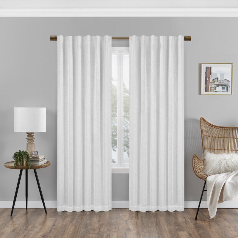 Blackout Curtain Single Panel, 50" W x 63" L, White