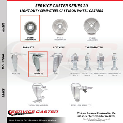 4 Piece Steel Caster Set
