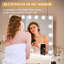 Miroir de maquillage lumineux avec 15 ampoules DEL à intensité variable - Commande tactile, 3 modes de couleur, miroir grossissant x3, haut-parleurs sans fil, chargement USB et Type-C, rotation à 360°, fixation murale/sur table, blanc, 61 x 56 cm