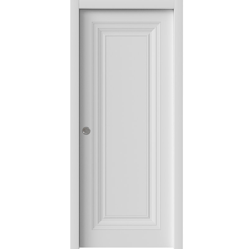 Sliding Pocket Door | ESSENTIAL 1111 White | Kit Rail Hardware | Solid Wood Interior Bedroom Doors, 32" x 80"