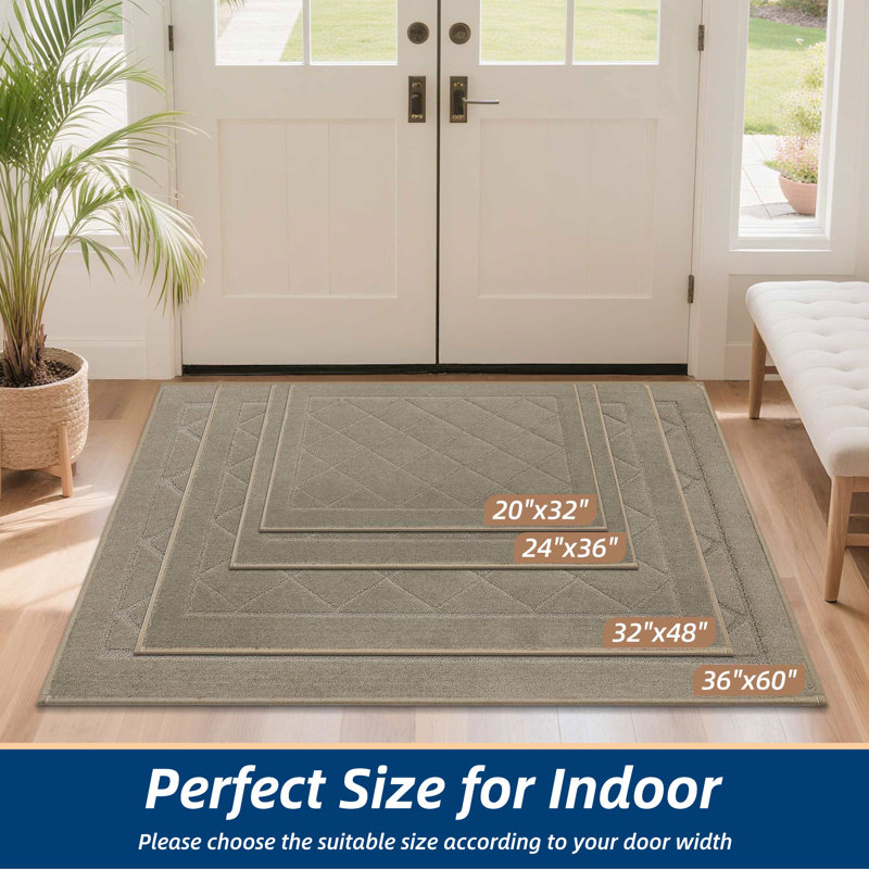 Non-Slip Indoor Doormat, Beige, 50.8cm W x 81.3cm L