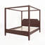 Lit plateforme à baldaquin en bois avec tête de lit et pieds de support-128949116-128949118