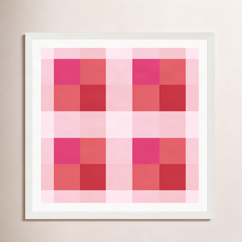 Illusion de couleur géométrique, Non, Cadre flottant blanc, H 12 po x l 12 po x P 2 po