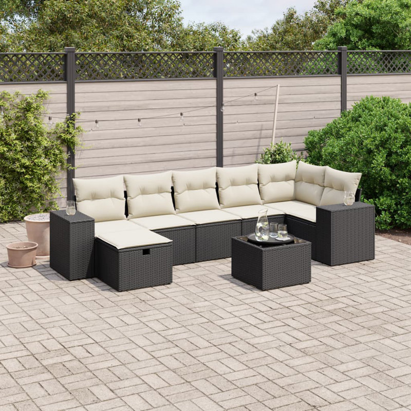 Vidaxl Garden Sofa Set Black