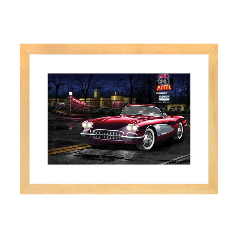 «Vette 66», reproduction d'art, Papier bois naturel, H 16 po x l 24 po x P 1 po