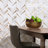 Love Lane 13.3 in. x 10.82 in. Polished Marble and Brass Wall Mosaic Tile (0.99 Sq. Ft. / Each)-61091929