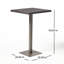 Table de bar d'extérieur carrée, rotin multi brun, structure en métal
