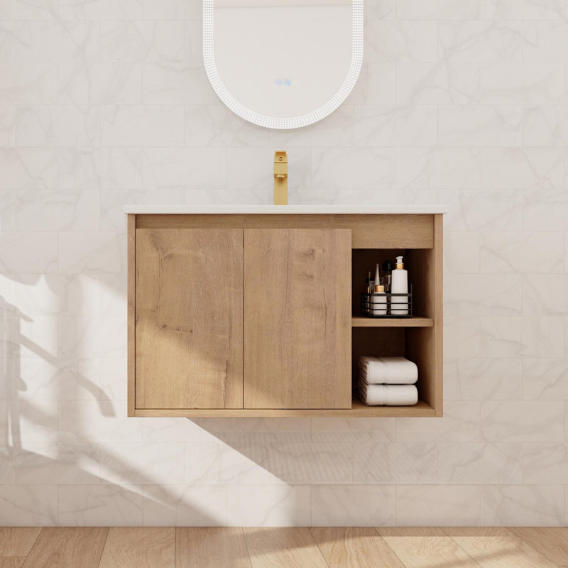 Henriko 30'' Single Bathroom Vanity with Ceramic Top