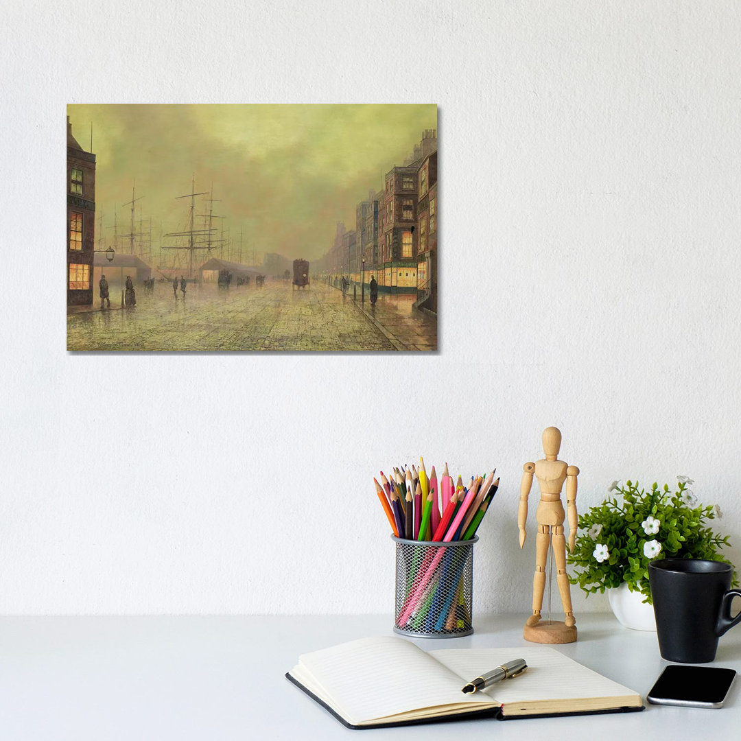 Glasgow Docks by John Atkinson Grimshaw - Wrapped Canvas Print