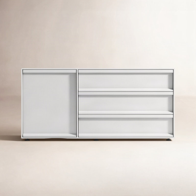 Superchoice 1 Door/3 Drawer Credenza, White