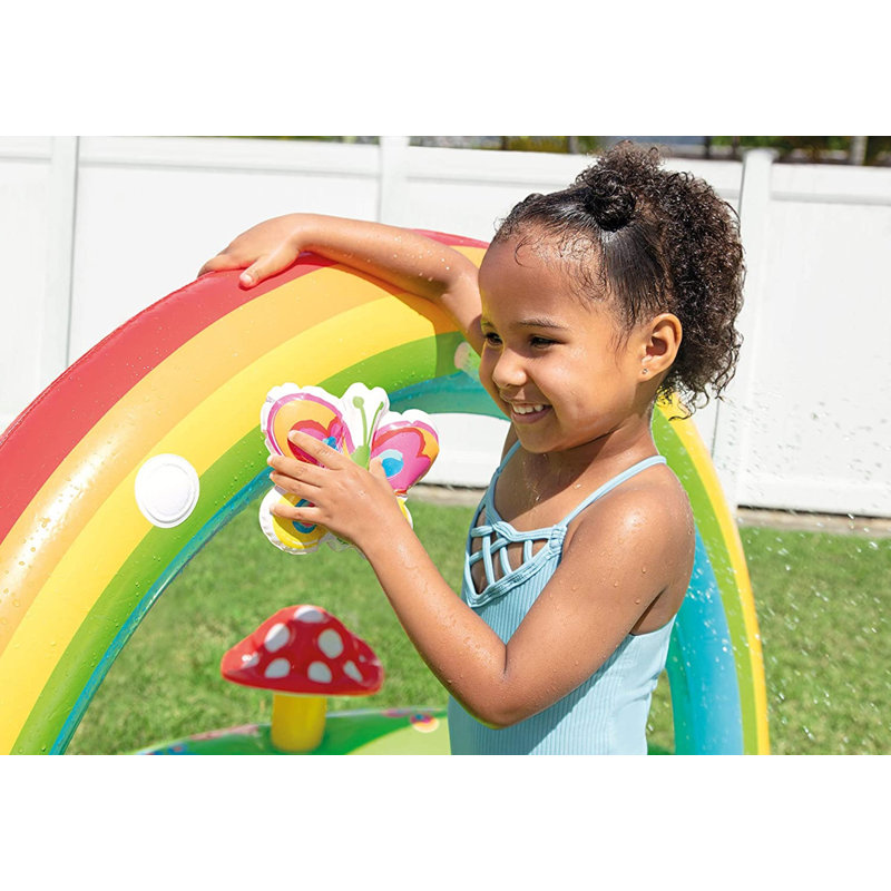 Intex 57154EP Colorful Inflatable My Garden Water Filled Play Center with Slide
