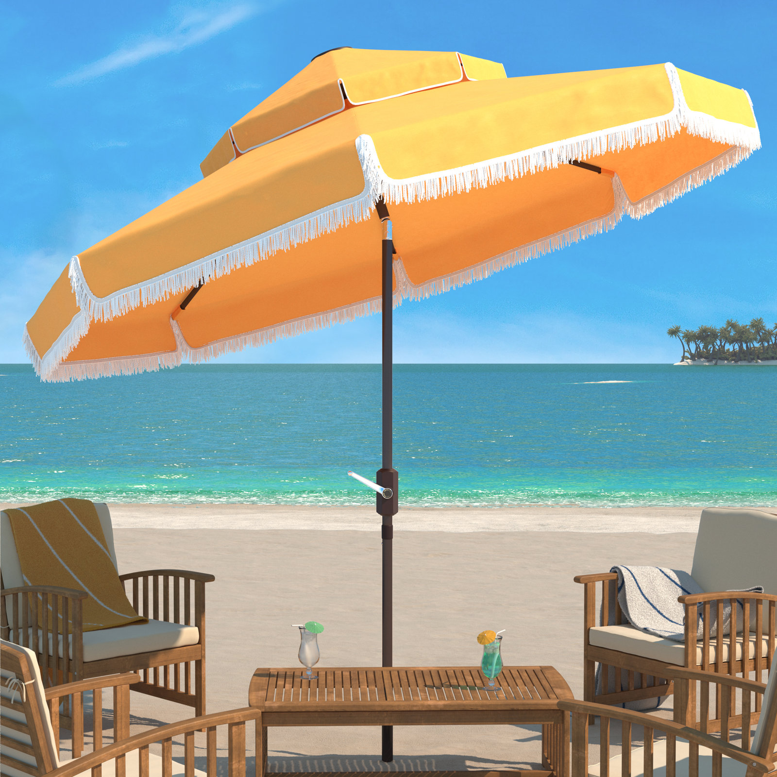 Tyler 101.18'' Outdoor Umbrella, Yellow