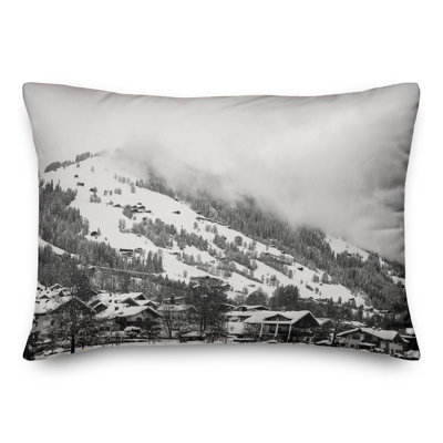 Unsplash Grayscale Mountain Throw Pillow