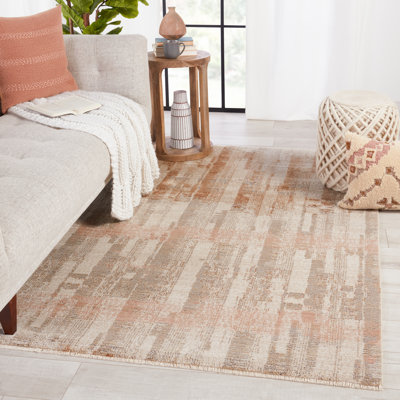 Tapis taupe à motif abstrait Sanaa