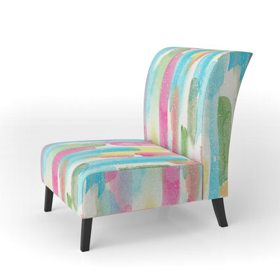Fauteuil de chambre à motif géométrique multicolore à rayures géométriques