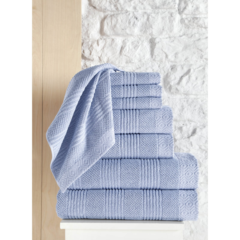 Ensemble de 6 serviettes en coton Minbota, Bleu