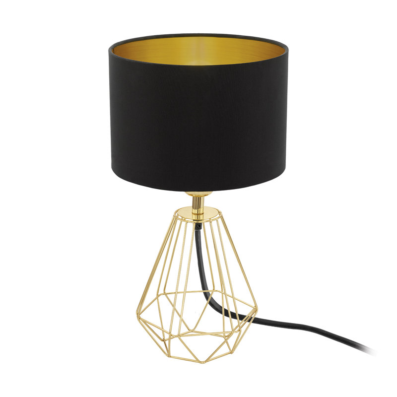 Azaria Metal Table Lamp, Brass Base/Black-Golden Shade