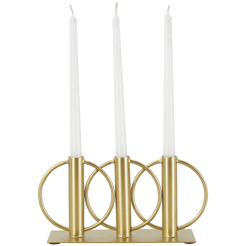 5.4'' H Aluminum Tabletop Candelabra, Gold
