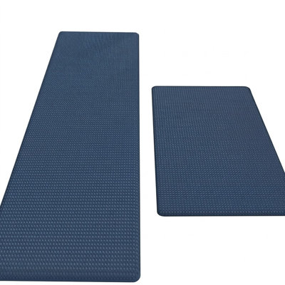 Set of 2 Anti Fatigue Kitchen Mats, 17x29+17x59 Foam Rubber Rugs, Waterproof Oil Proof Non Slip Easy Clean for Sink