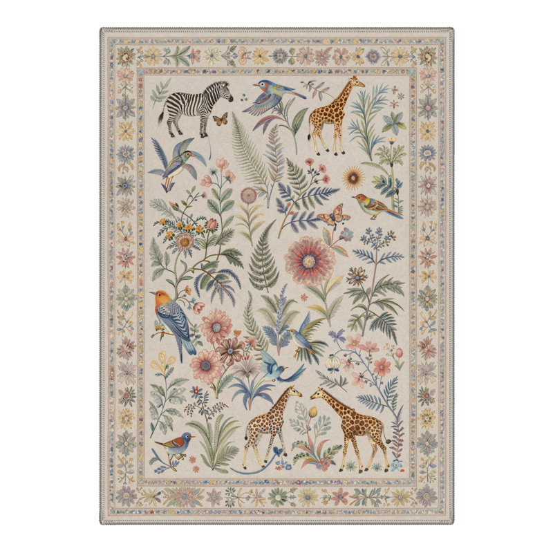 Tapis beige / vert Alcoa Verdure, Rectangle 8' x 10'