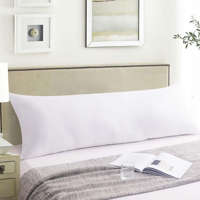  Cotton Body Pillow Insert - Cooling Breathable Full Body Pillow for Side Sleeper - Soft Long Bed Pillow for Adults - 20 x 55 inch-White