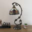 Lampe de table Tiffany avec tulipes rouges et vitrail bleu Ampoule DEL incluse l 11 po x P 8 po x H 21 po