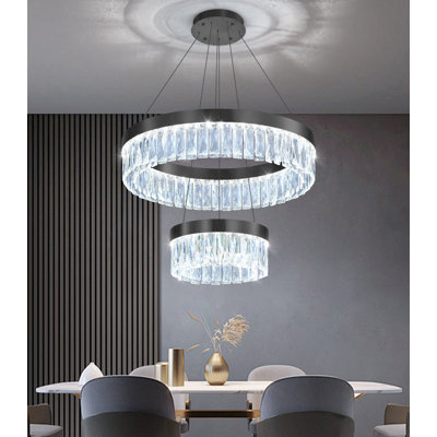 Lustre moderne 24 "+ 12" à DEL