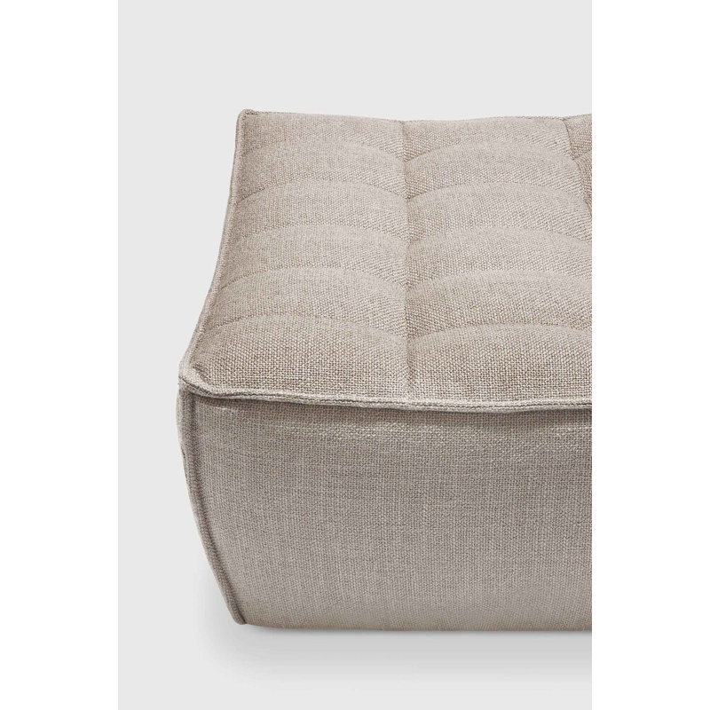 N701 Square Ottoman, Beige Polyester Blend