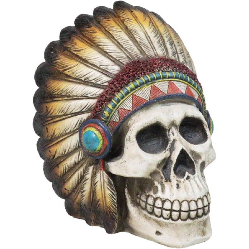 Figurine tête de crâne de chef indien Indian Rock