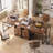 47" Reversible Computer Desk with Cabinet & Keyboard Tray , Industrial Home Office Desk or study desk for Small Spaces with Shelf-210457315