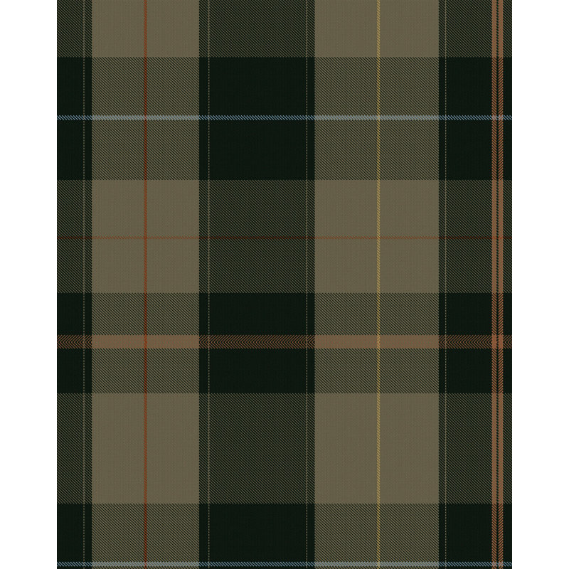 The Derby Plaid Wallpaper Roll, Anthracite/Brown/Yellow