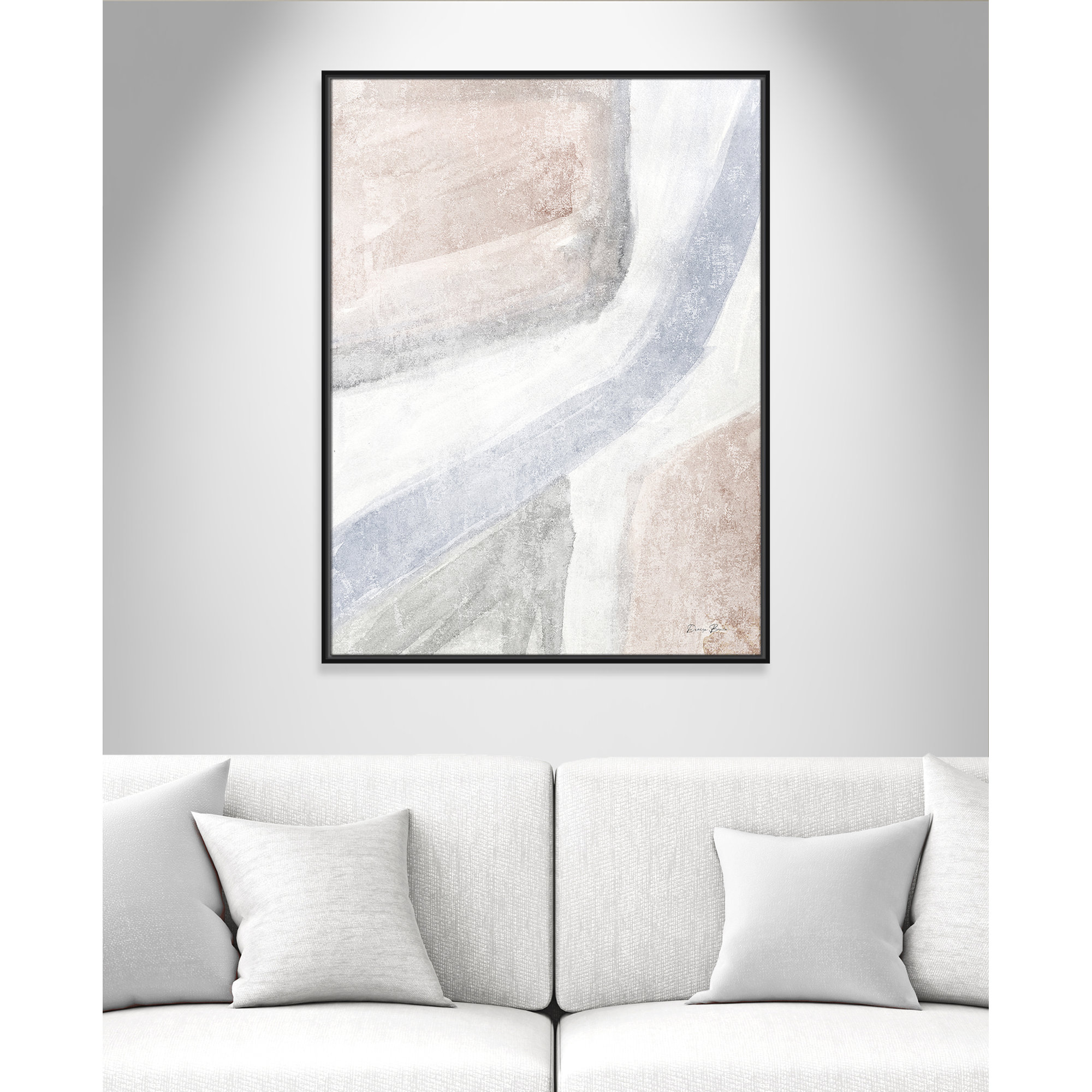 Soften 1 - Floater Frame Print on Canvas, Black, 41.5" H x 31.5" W x 2" D