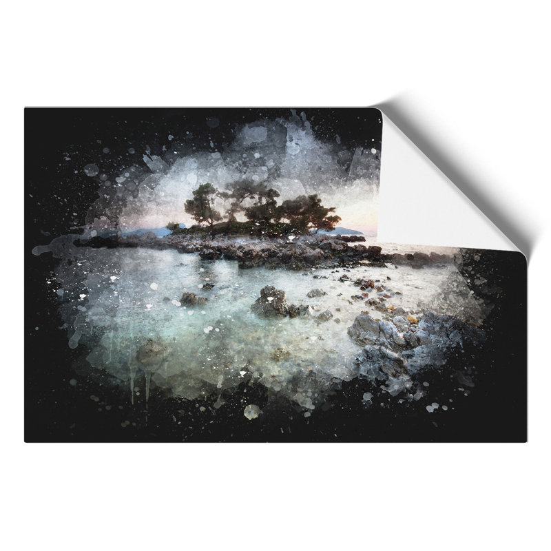 Rocky Island Paint Splash - Frameless Print, 59cm H x 84cm W x 0.1cm D