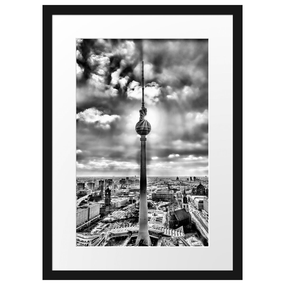 Gerahmtes Poster Großstadt Fernsehturm Berlin City