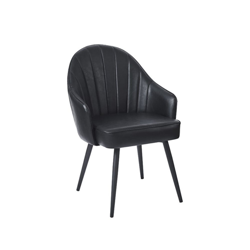 Fauteuil capitonné noir
