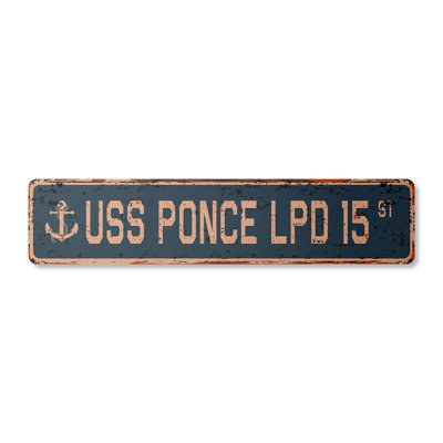 Plaque de rue 15 po Ponce Lpd en plastique robuste 4 po x 18 po