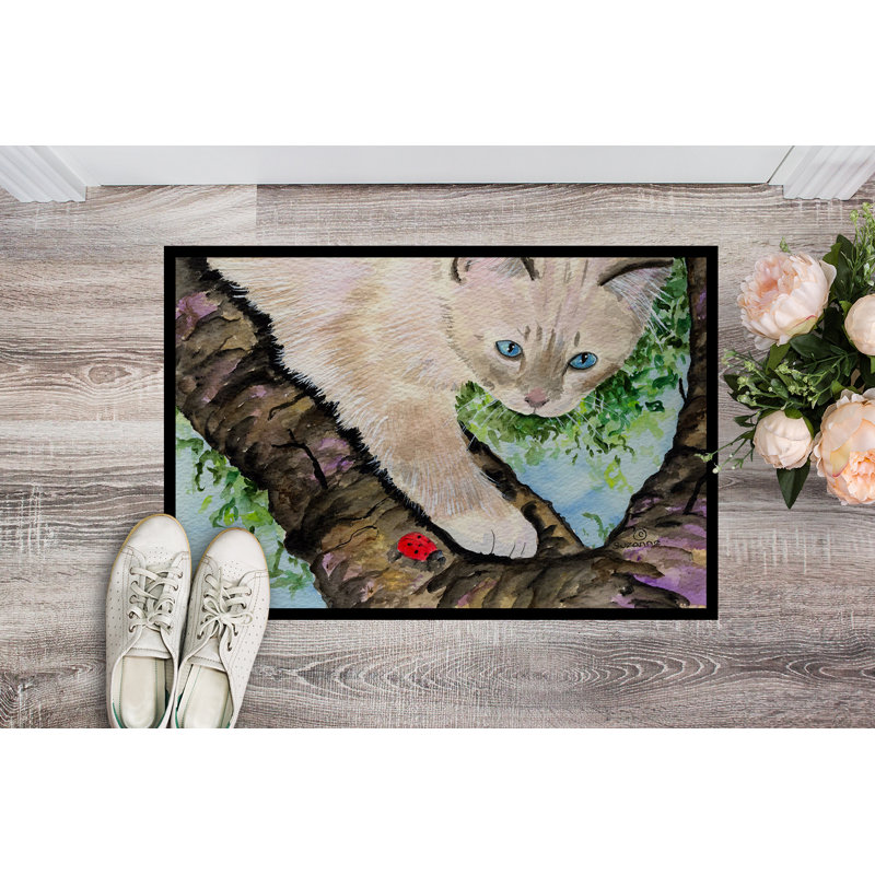 Paillasson d’intérieur antidérapant Statford birman Cat, Rectangle 2 pi x 3 pi