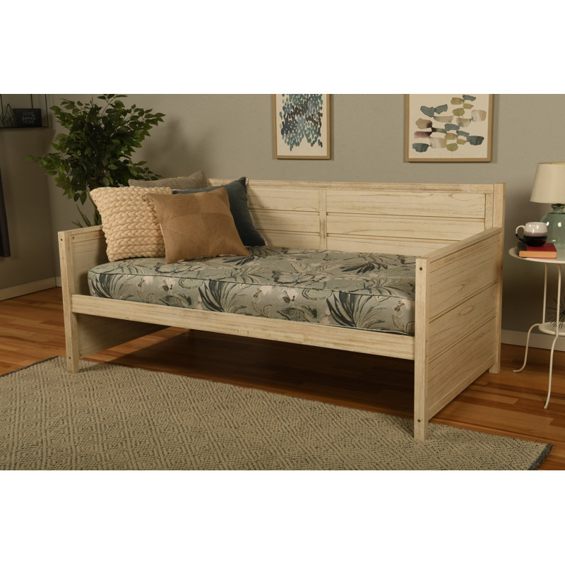 Braunste Twin MDF Wood Daybed with Mattress, Takara Rain