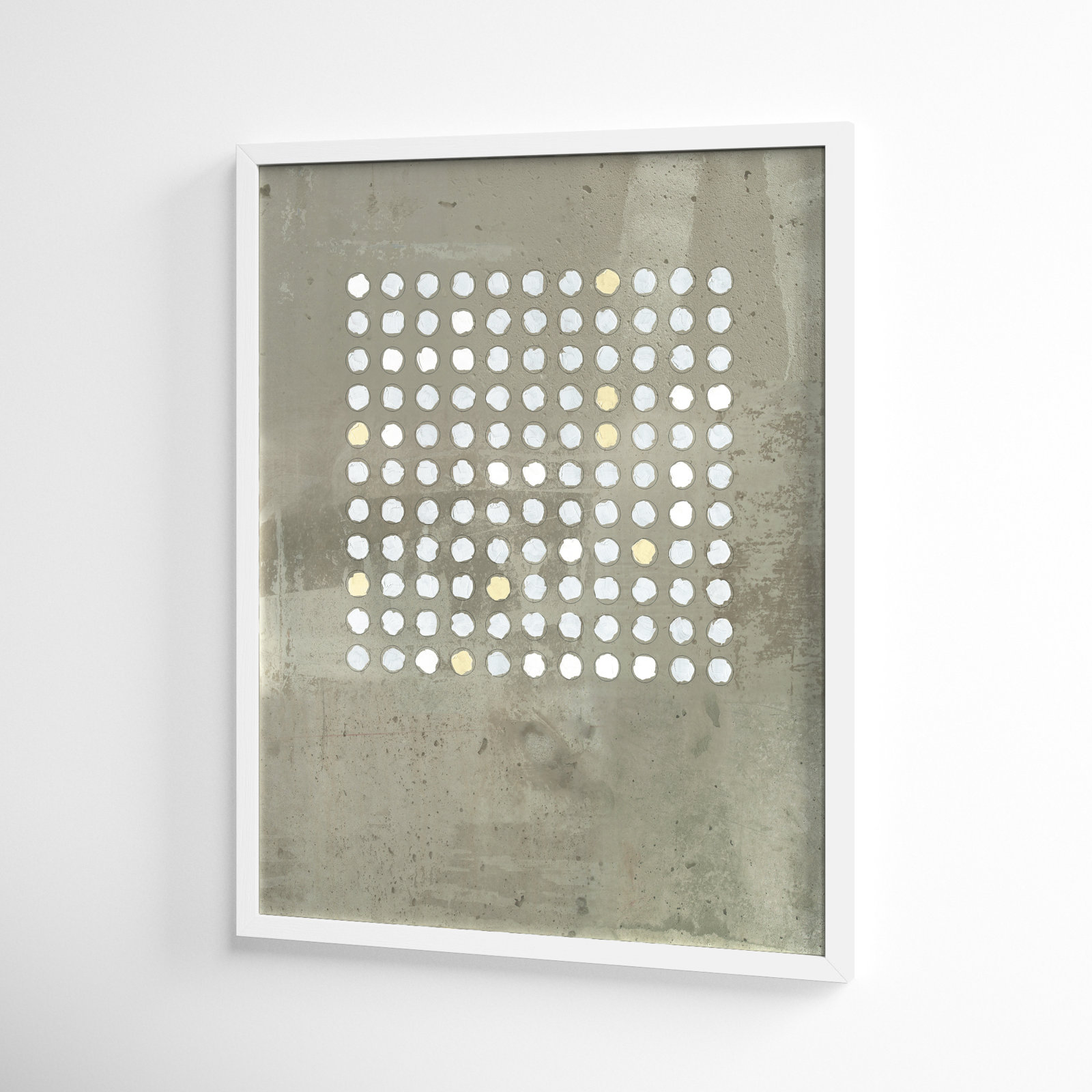 Circles in Squares "Circles in Squares 2" Print, 38" H x 30" W x 1.25" D, White