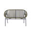Causeuse moderne en osier d'extérieur avec motif en hamac et structure en métal durable pour un confort de patio ultime.-1299201941