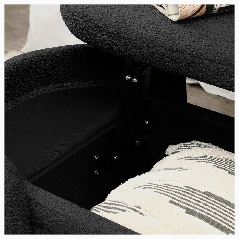 Banc de rangement rembourré en polyester Elisey