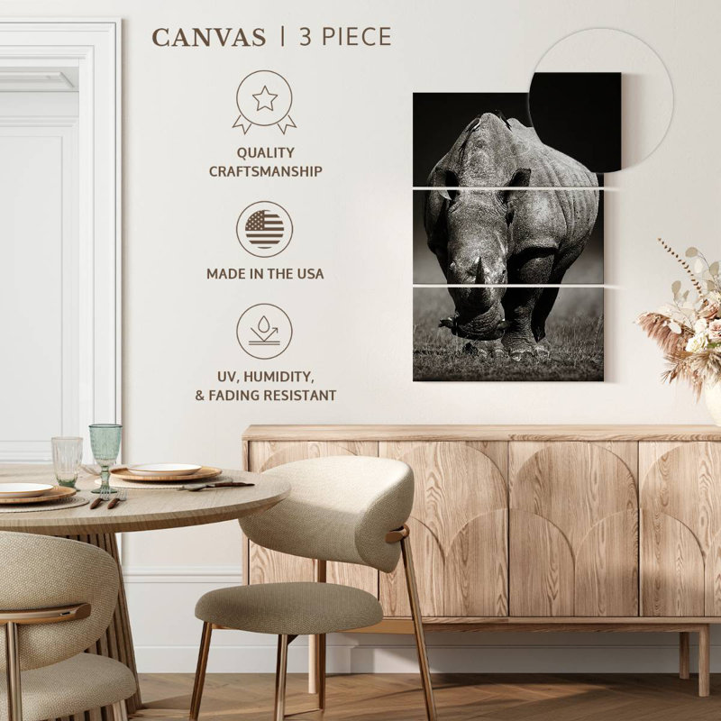 Brampt White African Rhinoceros, 32" H x 20" W